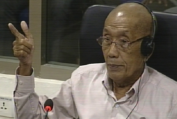 Kaing Guek Eav, alias Duch during his testimony on Thursday.